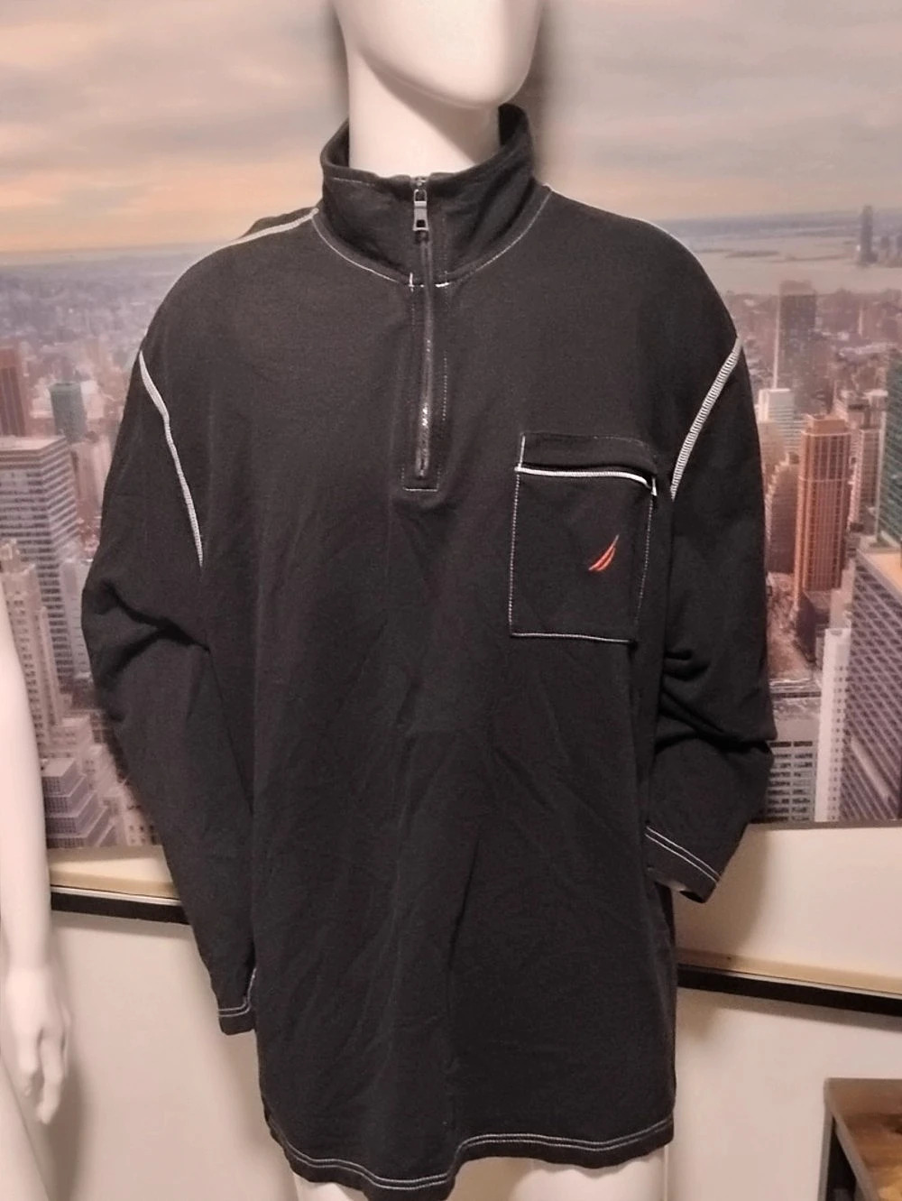 Nautica Black Quarter-Zip Pullover
